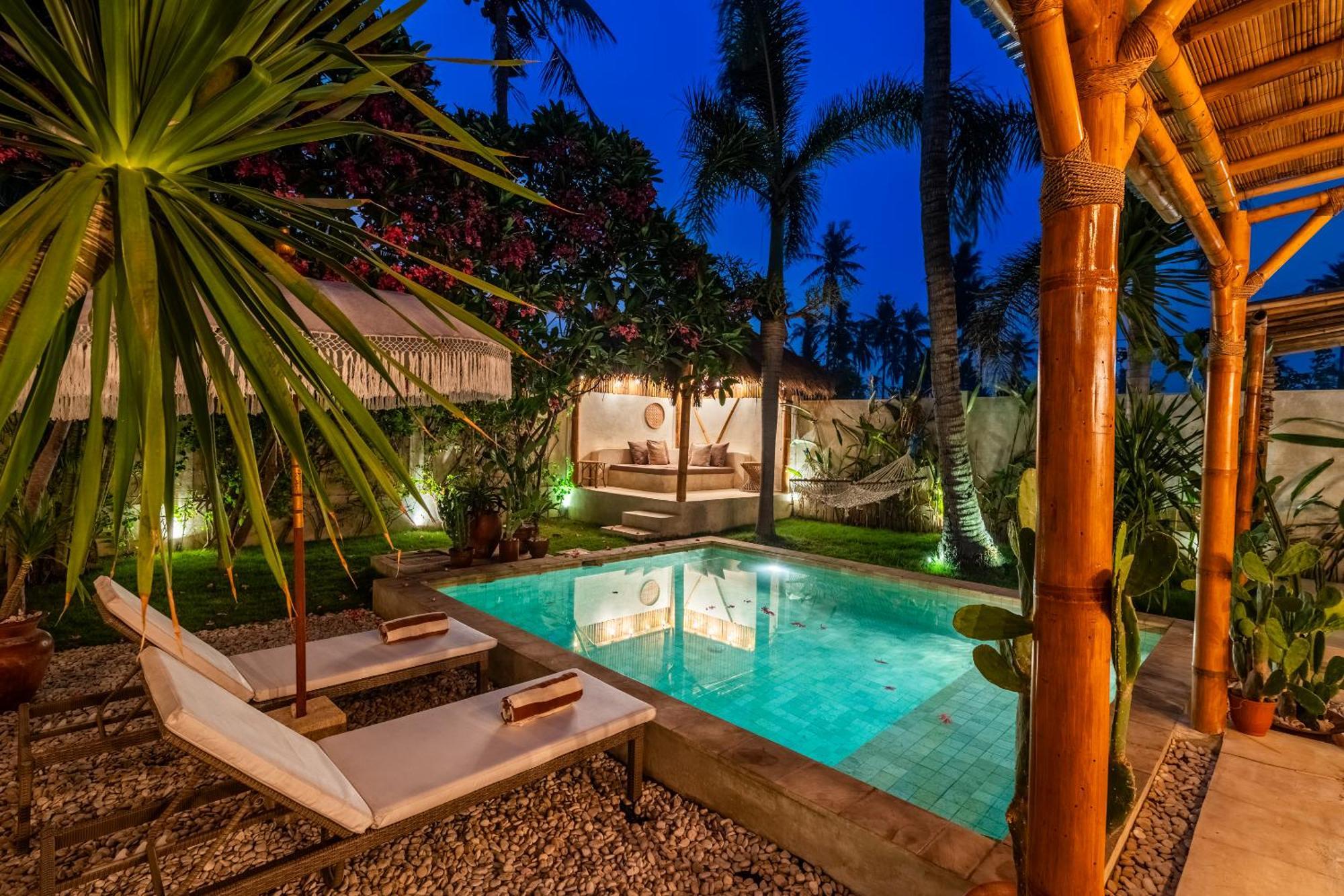 Villa Burung Gili Air Authentic 3-Bedroom Bamboo Villa With Private Pool Eksteriør bilde
