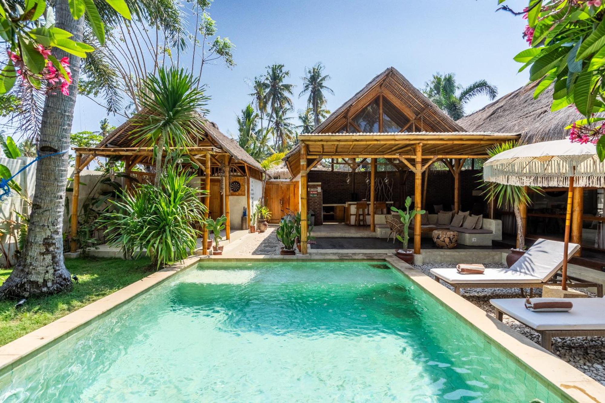 Villa Burung Gili Air Authentic 3-Bedroom Bamboo Villa With Private Pool Eksteriør bilde