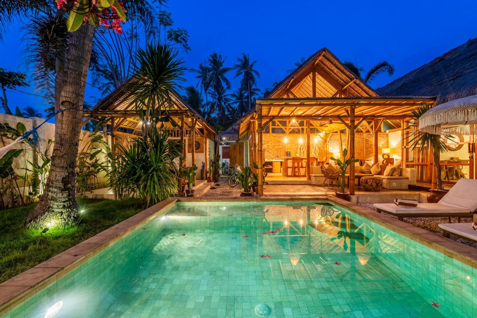 Villa Burung Gili Air Authentic 3-Bedroom Bamboo Villa With Private Pool Eksteriør bilde