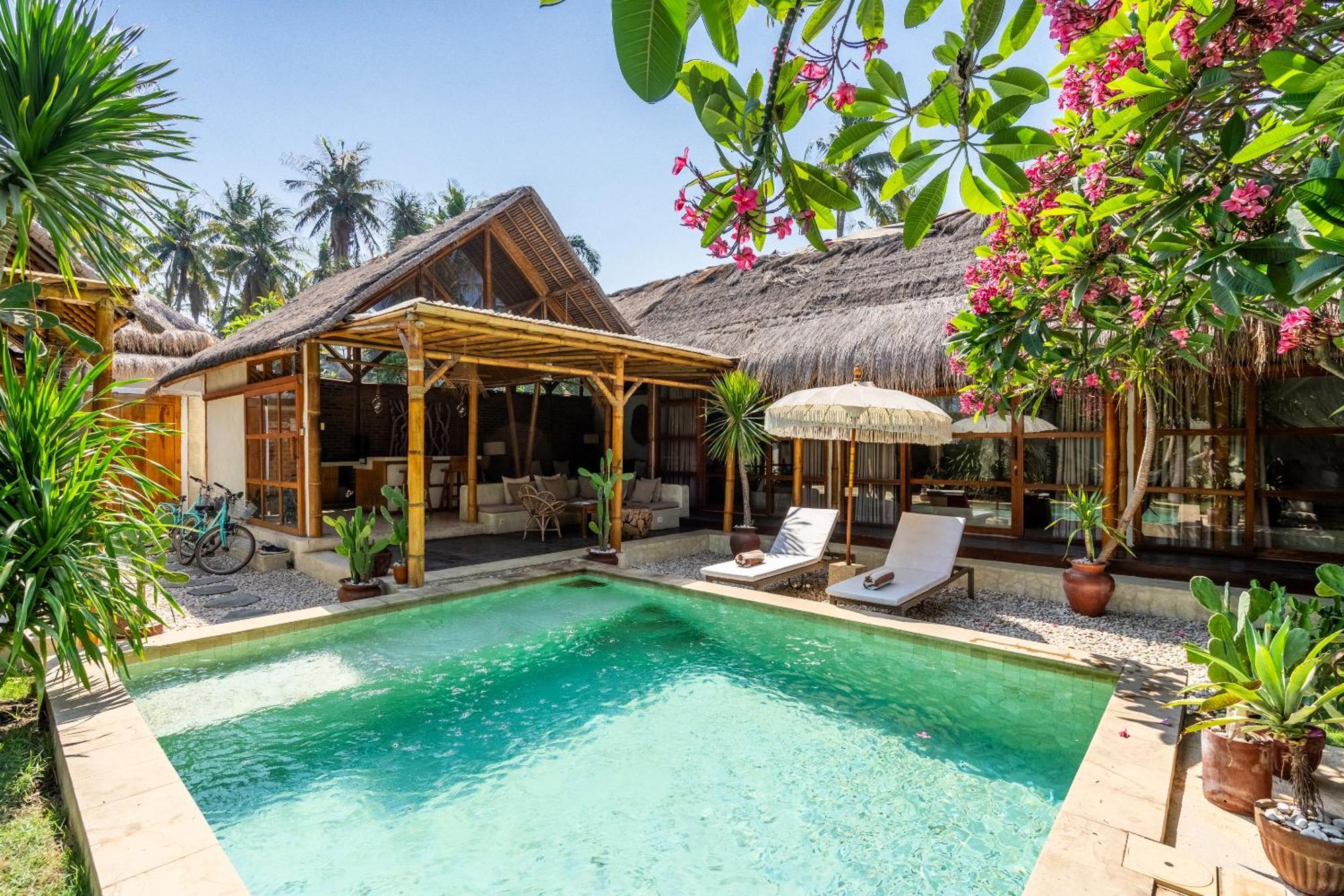 Villa Burung Gili Air Authentic 3-Bedroom Bamboo Villa With Private Pool Eksteriør bilde