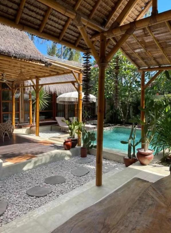 Villa Burung Gili Air Authentic 3-Bedroom Bamboo Villa With Private Pool Eksteriør bilde