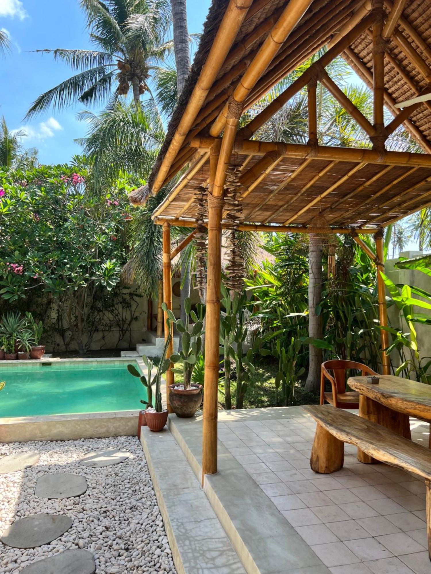 Villa Burung Gili Air Authentic 3-Bedroom Bamboo Villa With Private Pool Eksteriør bilde