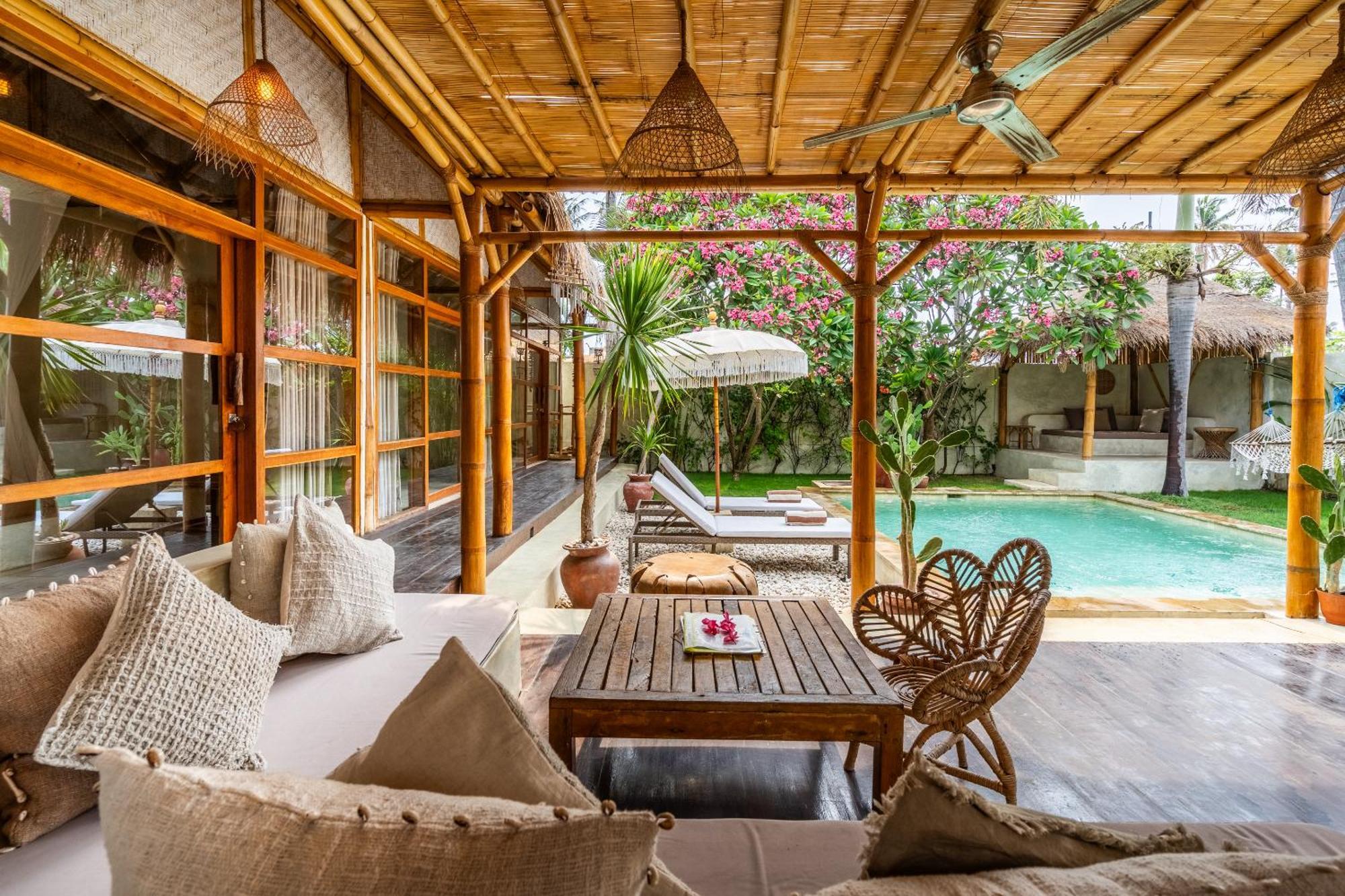 Villa Burung Gili Air Authentic 3-Bedroom Bamboo Villa With Private Pool Eksteriør bilde