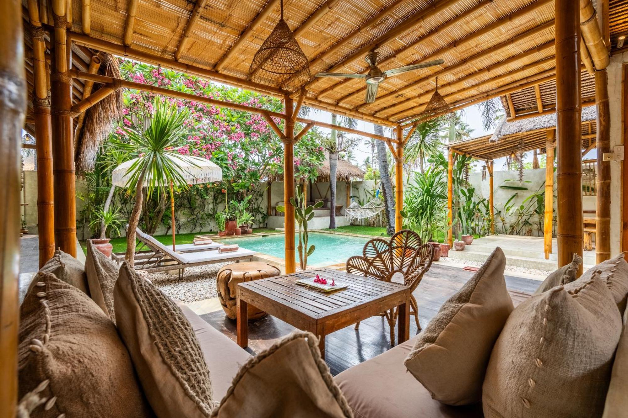 Villa Burung Gili Air Authentic 3-Bedroom Bamboo Villa With Private Pool Eksteriør bilde