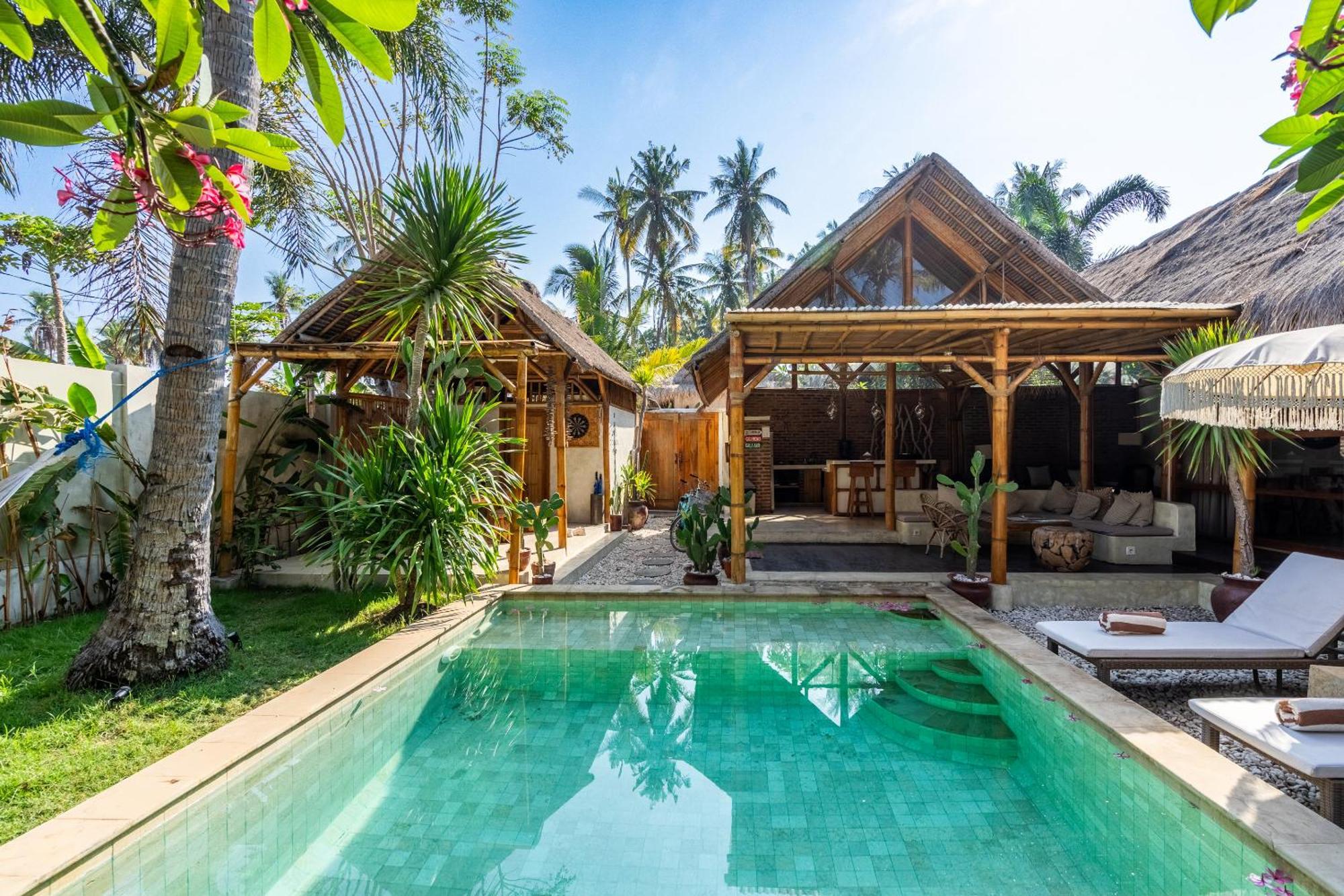 Villa Burung Gili Air Authentic 3-Bedroom Bamboo Villa With Private Pool Eksteriør bilde